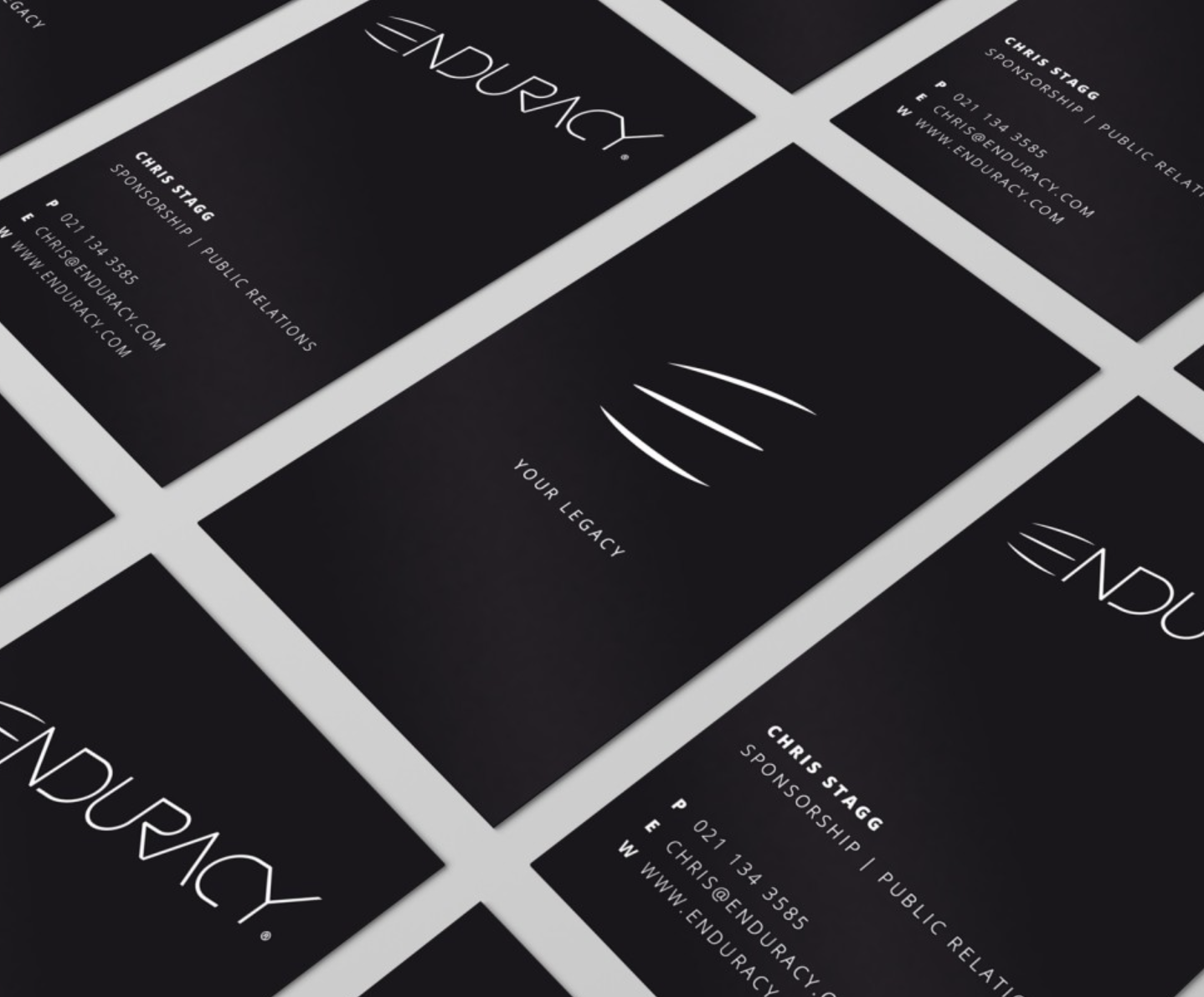 Enduracy Business Cards - Print Design, Branding, Business Cards, Print Collateral - Creative digital design portfolio by Mondo Digital agency Christchurch New Zealand