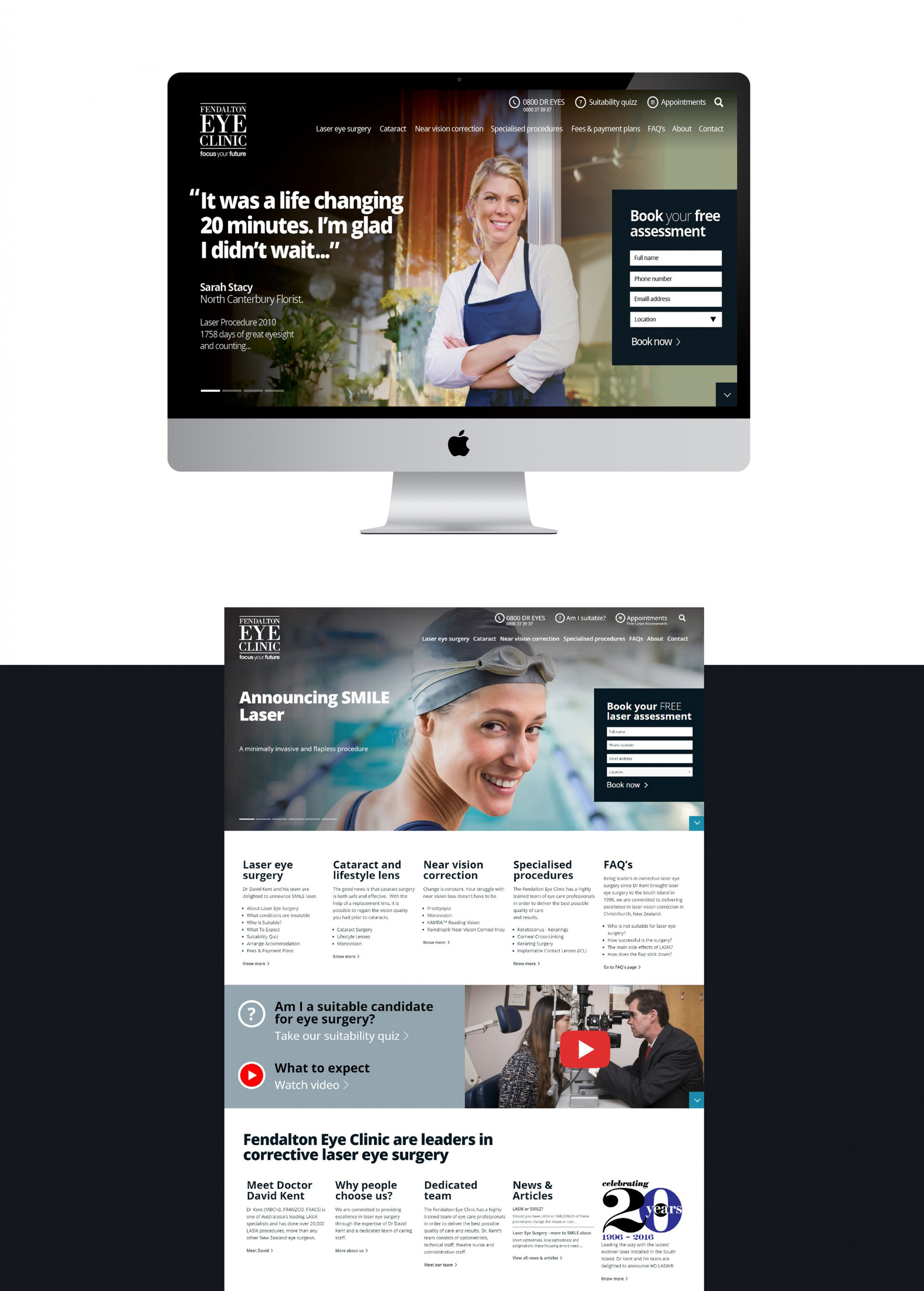 Fendalton Eye Clinic Website - Healthcare, Web Design, Medical, Web + App, UX UI Design - Creative digital design portfolio by Mondo Digital agency Christchurch New Zealand