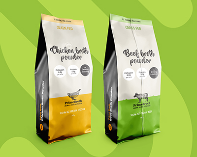 Primal Pantry Broth Collection - Packaging, Food & Beverage, Nutrition, Print Collateral, Branding - Creative digital design portfolio by Mondo Digital agency Christchurch New Zealand