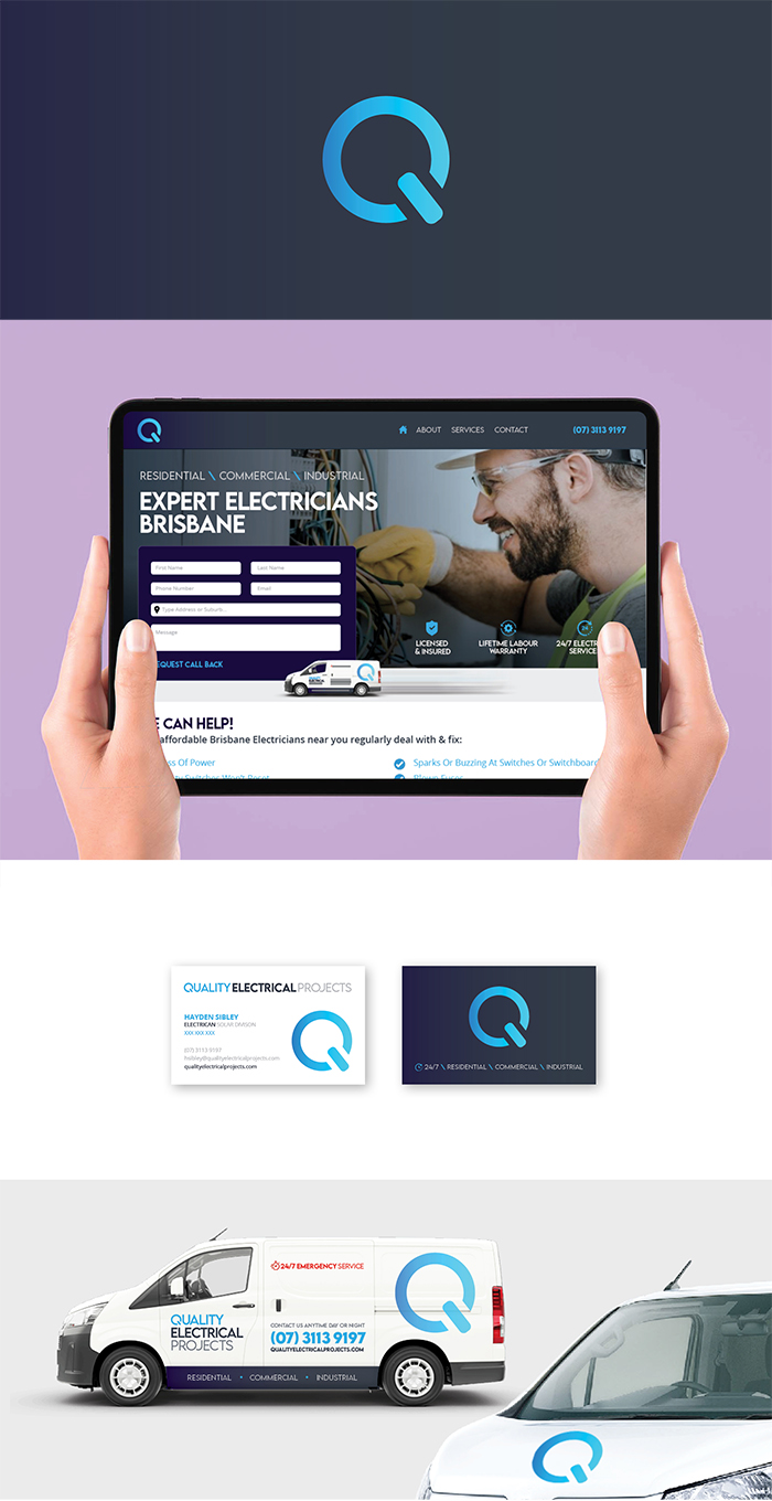 QEP Electricians - Web Design, Professional Services, Trades, Web + App, UX UI Design - Creative digital design portfolio by Mondo Digital agency Christchurch New Zealand