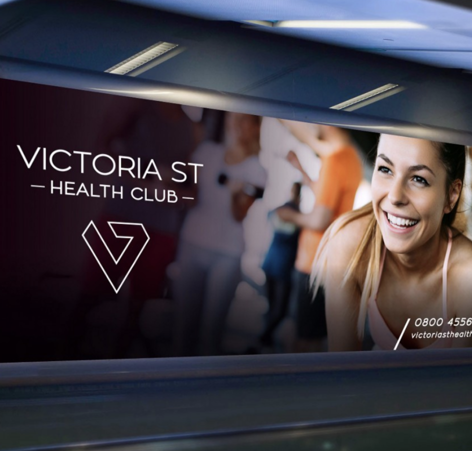Victoria St Health Club Signage - Health, Branding, Signage, Print Collateral - Creative digital design portfolio by Mondo Digital agency Christchurch New Zealand
